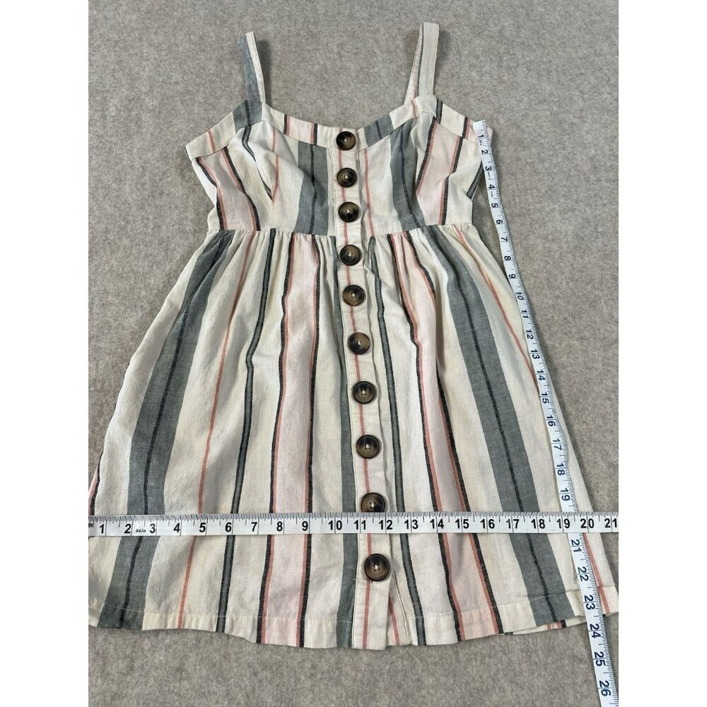 Shyanne Womens Sm Western Sundress Mini Linen Adjustable Straps Button Down - Picture 15 of 16